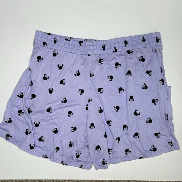 Disney Minnie Mouse Set 2 Piece Pajamas Purple Sleepwear Shorts Shirt M Womans - Picture 2 of 7
